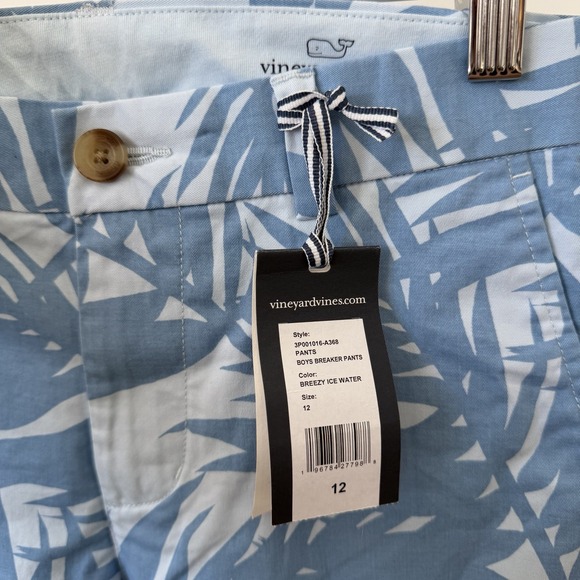 NWT Boys Vineyard Vines Breezy Ice Water Blue Breaker Pants Sz 12 Adjustable - Picture 4 of 8